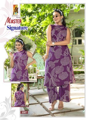 Master Signature Rayon Printed Coord Set Stylish Printed Top with Pocket And Bottom Wholesale Ethnic Wear kurtis catalogs