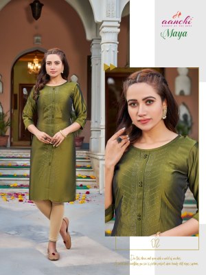 Maya by Aanchi kurtis diamond work straight cut kurti catalogue at low rate  kurtis catalogs