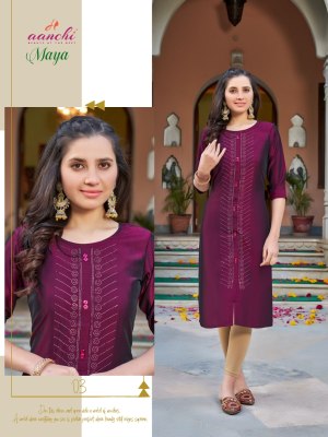Maya by Aanchi kurtis diamond work straight cut kurti catalogue at low rate  kurtis catalogs