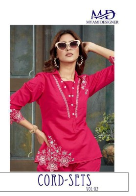 Mayami Designer Cord sets vol 2 top pants set catalogue  Amavi