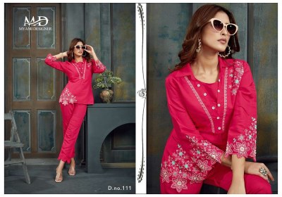 Mayami Designer Cord sets vol 2 top pants set catalogue  kurtis catalogs