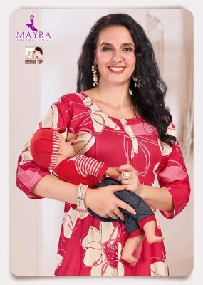 Mayra Good News Pure Reyon Print Maternity And Feeding Umbrella Kurti Wholesale kurtis catalogs