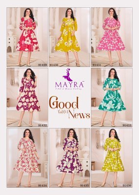 Mayra Good News Pure Reyon Print Maternity And Feeding Umbrella Kurti Wholesale kurtis catalogs