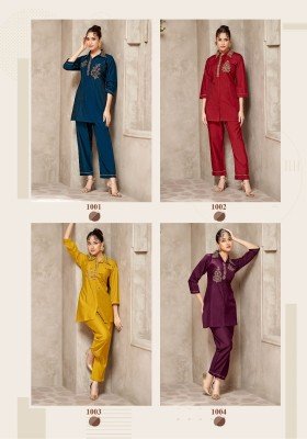 Mayur Aneri Vol 1 Designer Cord Set  Heavy Vertican Silk with Embroidery Top And Vertican Bottom Wholesale co ord set catalogs