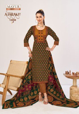 Mayur Creation Ajarkh Vol 12 Wholesale Cotton Suits Catalog readymade suit catalogs