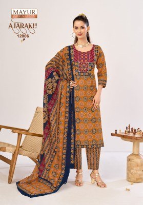 Mayur Creation Ajarkh Vol 12 Wholesale Cotton Suits Catalog readymade suit catalogs