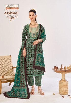 Mayur Creation Ajarkh Vol 12 Wholesale Cotton Suits Catalog readymade suit catalogs