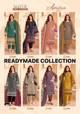 Mayur Creation Amira Vol 2 Karachi Style Cotton Readymade Suits Kurti Pant And Dupatta Wholesale  kurtis catalogs