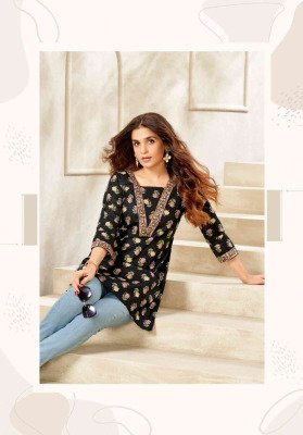 Mayur Creation Crystal Vol 6 Women s Printed Poplin Cotton Tunic Top Wholesale kurtis catalogs