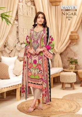 Mayur Creation Nigar Vol 8 Pure Cotton Salwar Suit Set Top, Bottom And Dupatta Designs Karachi Style Prints Wholesale kurtis catalogs