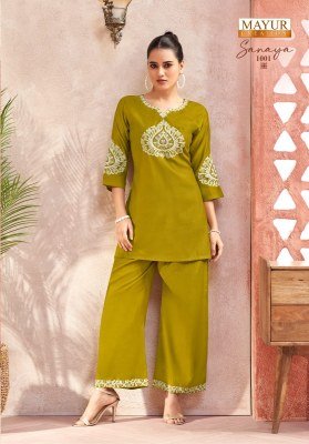 Mayur Creation Shanaya Vol 01 Fancy Top Plazo Set Premium Vettican Silk with Heavy Embroidery And Wholesale kurtis catalogs