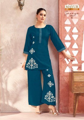 Mayur Creation Shanaya Vol 01 Fancy Top Plazo Set Premium Vettican Silk with Heavy Embroidery And Wholesale kurtis catalogs