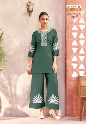 Mayur Creation Shanaya Vol 01 Fancy Top Plazo Set Premium Vettican Silk with Heavy Embroidery And Wholesale kurtis catalogs