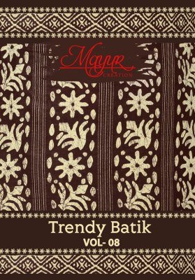 Mayur Creation Trendy Batik Vol 8 Cotton Print Dress Material Top  Bottom And Dupatta Wholesale dress material catalogs
