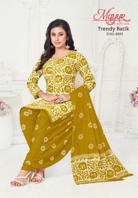 Mayur Creation Trendy Batik Vol 8 Cotton Print Dress Material Top  Bottom And Dupatta Wholesale dress material catalogs