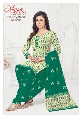 Mayur Creation Trendy Batik Vol 8 Cotton Print Dress Material Top  Bottom And Dupatta Wholesale dress material catalogs