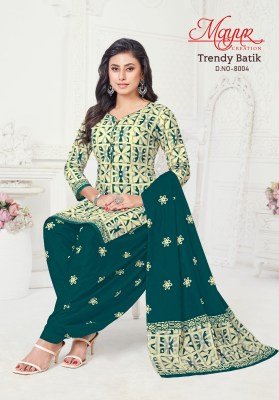 Mayur Creation Trendy Batik Vol 8 Cotton Print Dress Material Top  Bottom And Dupatta Wholesale dress material catalogs