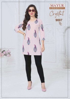 Mayur Crystal Vol-9 Heavy Cotton Printed Short Tops for Women kurtis catalogs