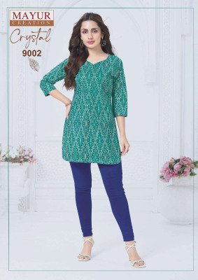 Mayur Crystal Vol-9 Heavy Cotton Printed Short Tops for Women kurtis catalogs