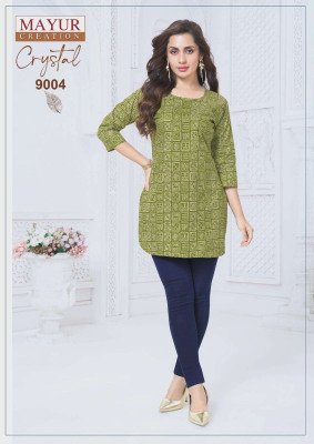 Mayur Crystal Vol-9 Heavy Cotton Printed Short Tops for Women kurtis catalogs