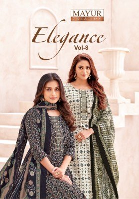 Mayur Elegance Vol 8 Pure Cotton Printed Kurti Pant Set with Dupatta And Neck Embroidery Wholesale kurti pant with dupatta Catalogs