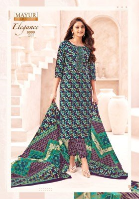 Mayur Elegance Vol 8 Pure Cotton Printed Kurti Pant Set with Dupatta And Neck Embroidery Wholesale kurti pant with dupatta Catalogs