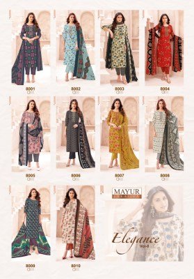 Mayur Elegance Vol 8 Pure Cotton Printed Kurti Pant Set with Dupatta And Neck Embroidery Wholesale kurti pant with dupatta Catalogs