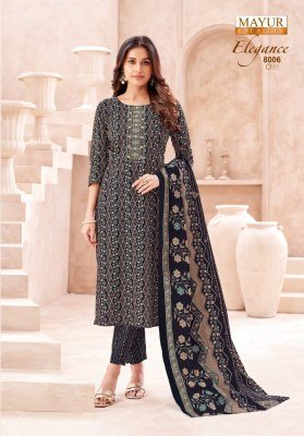 Mayur Elegance Vol 8 Pure Cotton Printed Kurti Pant Set with Dupatta And Neck Embroidery Wholesale kurti pant with dupatta Catalogs