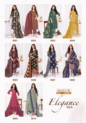Mayur Elegance Vol-9 Pure Cotton Printed Kurti Pant with Dupatta kurti pant with dupatta Catalogs
