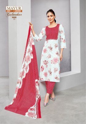 Mayur Gulmohar Vol 9 Kurti Pant With Dupatta Top Pure Cotton Printed Bottom Pure Cotton Printed Dupatta Pure Cotton Printed Wholesale kurtis catalogs