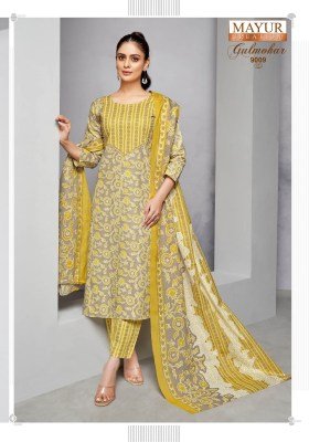 Mayur Gulmohar Vol 9 Pure Cotton Printed Unstitched Dress Material Set Top  Bottom And  Dupatta Wholesale dress material catalogs