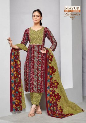 Mayur Gulmohar Vol 9 Pure Cotton Printed Unstitched Dress Material Set Top  Bottom And  Dupatta Wholesale dress material catalogs
