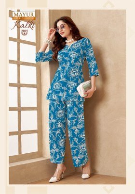 Mayur Kalki Vol 2 Heavy Rayon Printed Cord Set Top and Pocketed Bottom for Women Wholesale co ord set catalogs