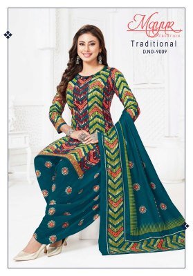 Mayur Traditional Vol 9 patiyala suit Pure Cotton Catalogue Pcs Wholesale Rate  dress material catalogs
