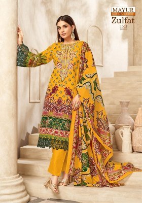 Mayur Zulfat Vol 4 Pure Cotton Printed Dress Material Set Unstitched Top  Bottom  Dupatta Wholesale dress material catalogs