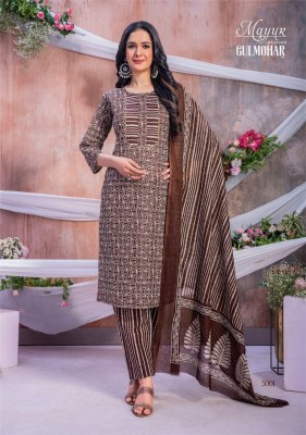 Mayur by Gulmohar vol 5 heavy cotton printed kurti pant and dupatta catalogue at affordable rate readymade suit catalogs