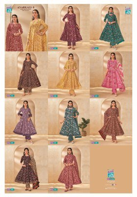 Mcm Anarkali Vol 8 Heavy Cotton Printed Anarkali Kurti with Hand Work Pant And Dupatta Wholesale kurti pant with dupatta Catalogs