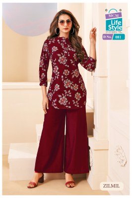 Mcm Zil Mil premium new collection Stylish Top  Plazo Suits  kurtis catalogs