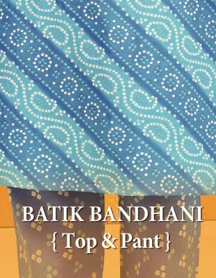 Mcm priyatama batik bandhani printed Kurti with pants set catalogue wholesale  kurtis catalogs