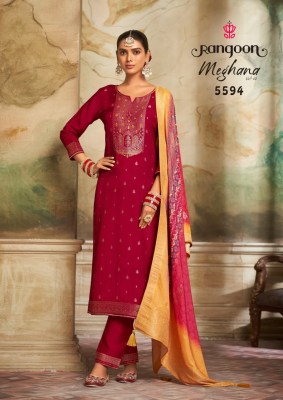 Meghana vol 02 by Rangoon khatli hand work designer kurti pant and dupatta catalogue Rangoon