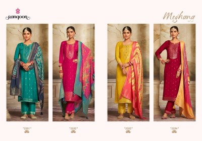 Meghana vol 02 by Rangoon khatli hand work designer kurti pant and dupatta catalogue readymade suit catalogs