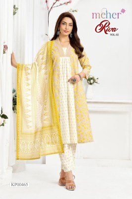 Meher Riva Vol. 2 Cotton Cambric 3 Piece Kurti Pant with Mul Dupatta kurti pant with dupatta Catalogs