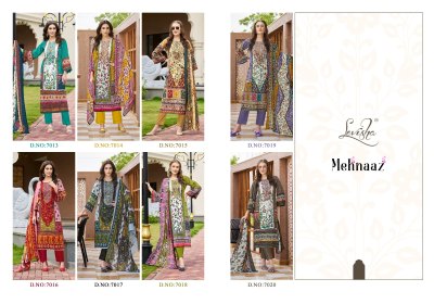 Mehnaaz by levisha Cambric cotton Pakistani Style Printed dress material catalogue at affordable rate dress material catalogs