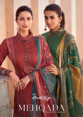 Mehqada by hermitage launch designer embroidered Pakistani suit catalogue at affordable price Amavi