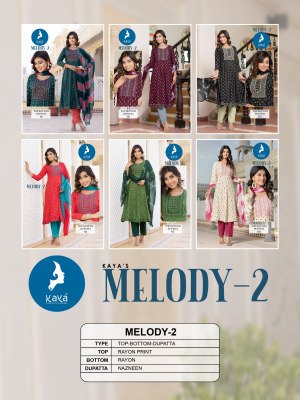 Melody 2 by Kaya reyon thread work fancy kurti catalogue at affordable rate kurtis catalogs