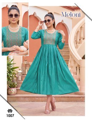 Meloni Feeding Top in Gadwal Plain Cotton with Embroidery Work kurtis catalogs