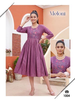 Meloni Feeding Top in Gadwal Plain Cotton with Embroidery Work kurtis catalogs