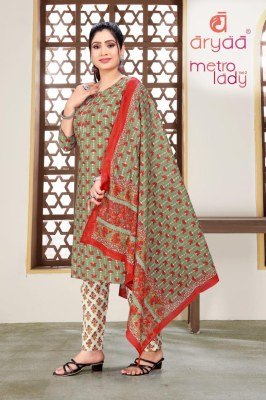 Metro Lady Vol 2 by Aryaa Pure cotton printed kurti pant and duoatta catalogue at amaviexpo readymade suit catalogs