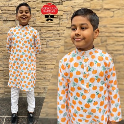 Mewaadi sardar by Little master soft cotton printed boys kids Kurta Pajama catalogue mens kurta