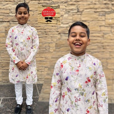 Mewaadi sardar by Little master soft cotton printed boys kids Kurta Pajama catalogue mens kurta